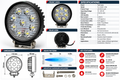 Truck Lamp – High Power LED Work / Spot Light – Round