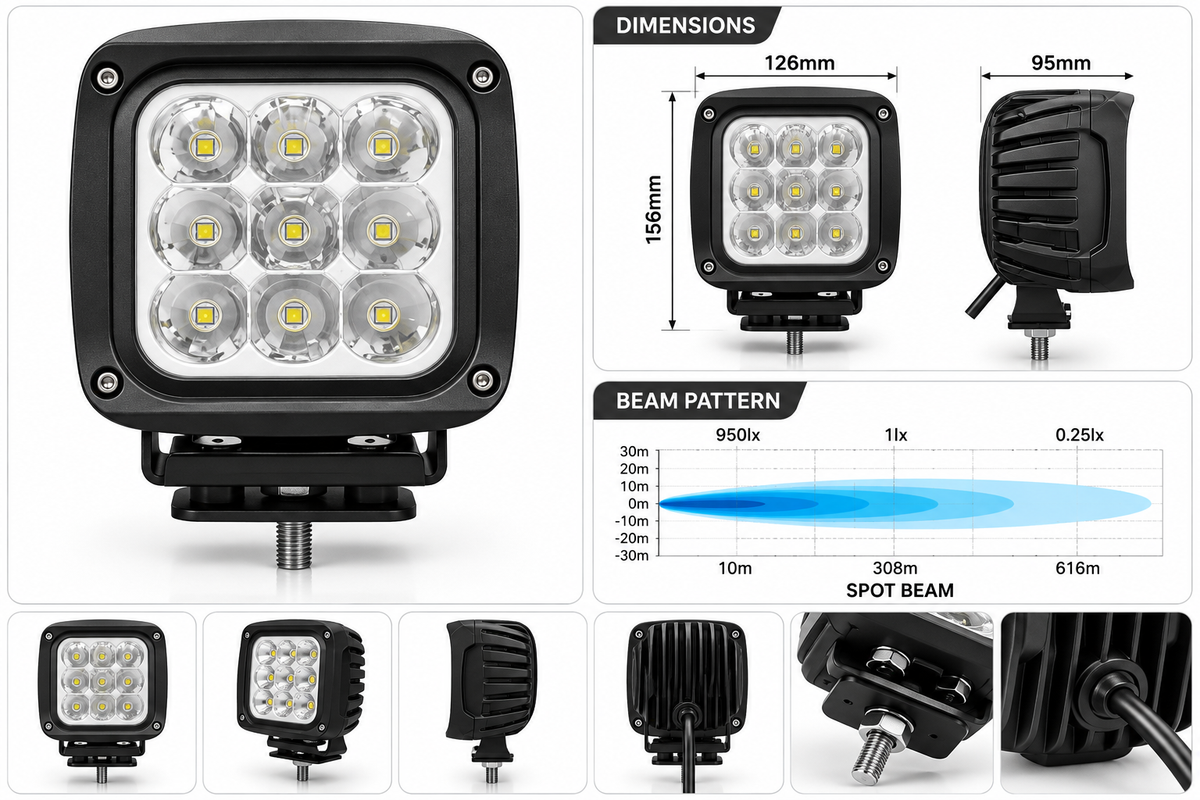 Hella Valuefit Square LED Worklight 45W - SPOT